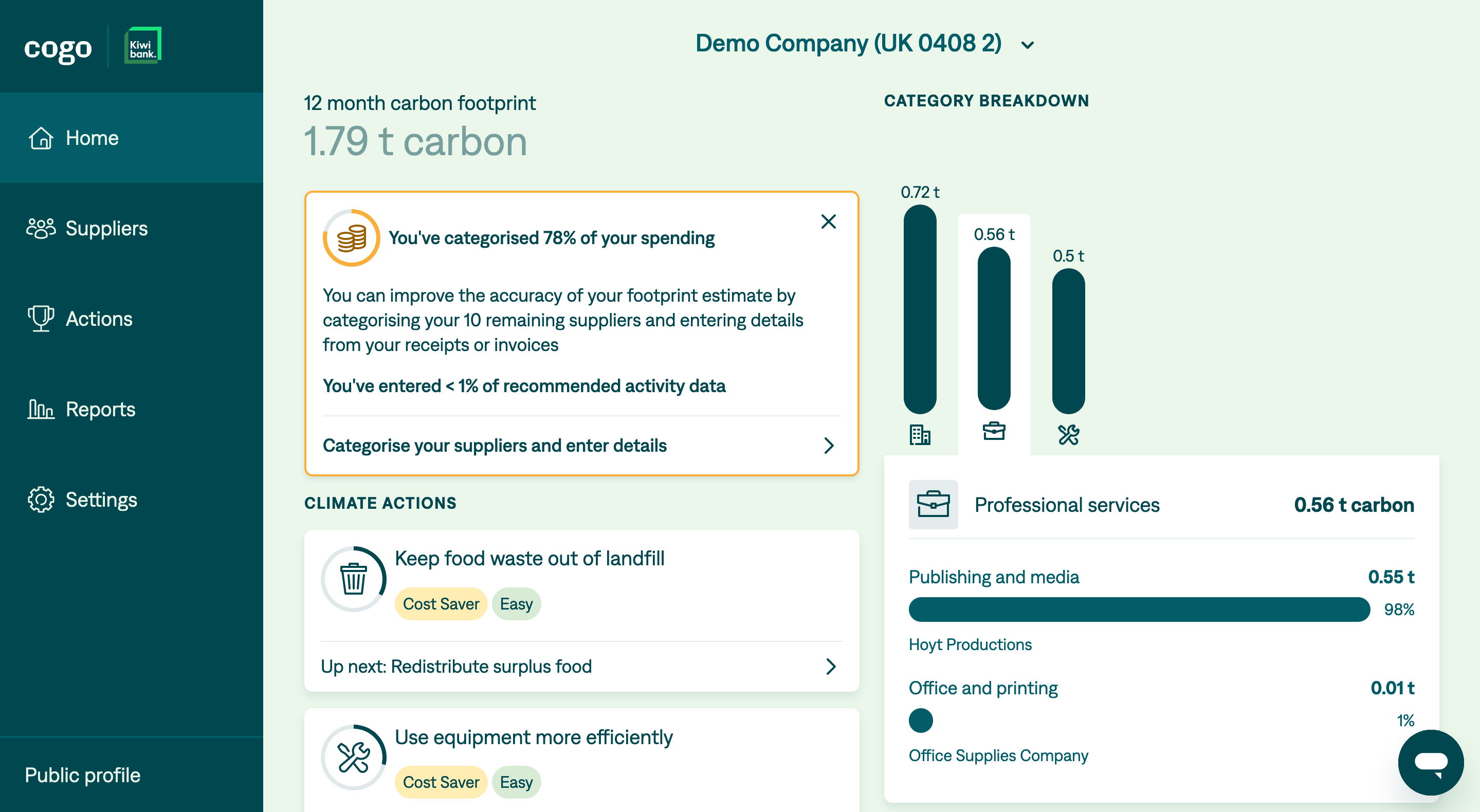 Business Carbon Manager screenshot